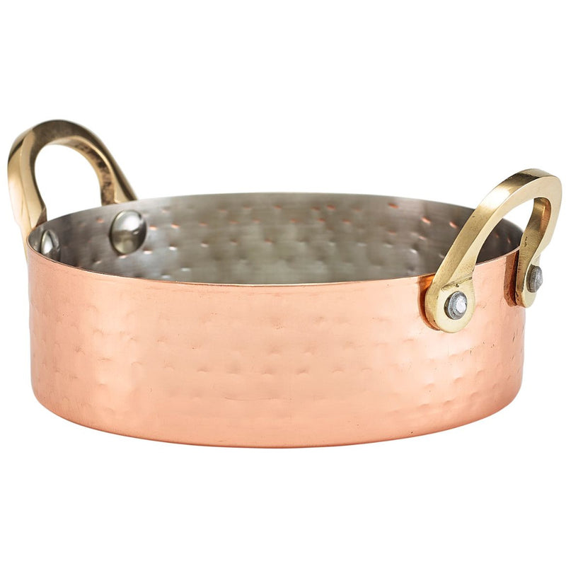Mini Hammered Copper Plated Casserole Dish 12 x 3.5cm