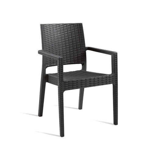 Premium quality stacking armchair
Attractive, virtually indestructible brown wicker weave. Stackable to 12 high for easy storage. Frame designed and manufactured so that it will never unravel, rust or decay