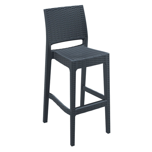 Extremely durable, stackable bar stool
Made of durable weather-resistant resin. Looks like wicker weave but will never unravel, rust or decay. UV protected to ensure colours will not fade. Ideal for outdoor use may also be used indoors if required.