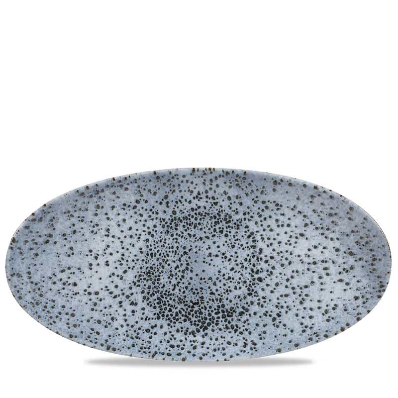 Mineral Blue Oval Chefs Plate 13 3/4X6 3/4" Box 6