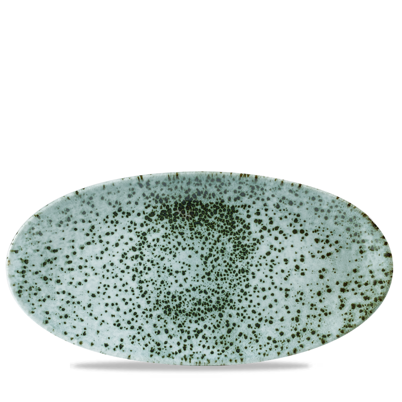 Mineral Green Oval Chefs Plate 13 3/4X6 3/4" Box 6
