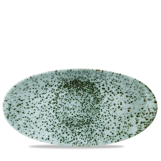 Mineral Green Oval Chefs Plate 13 3/4X6 3/4" Box 6