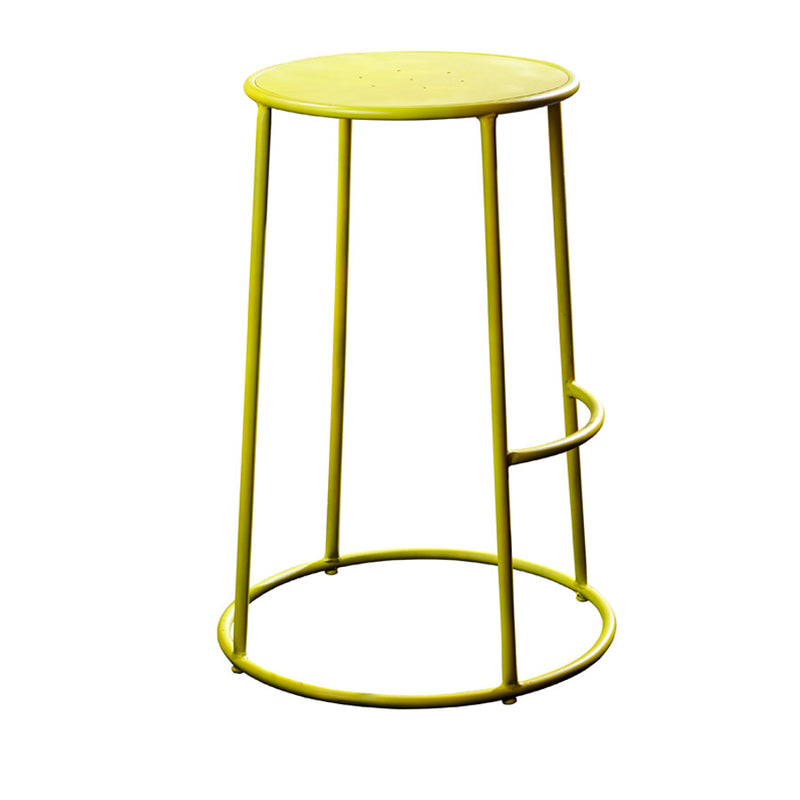 Industrial style bar stool Available in black, red and yellow. Or, clear lacquered for powder coating in a colour of your client's choice