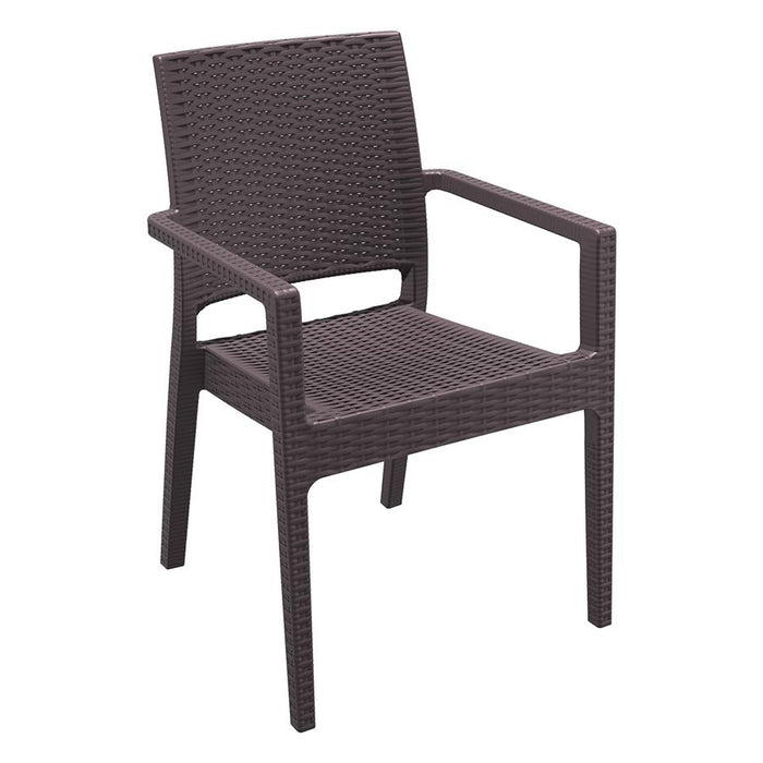 Premium quality stacking armchair
Attractive, virtually indestructible brown wicker weave. Stackable to 12 high for easy storage. Frame designed and manufactured so that it will never unravel, rust or decay