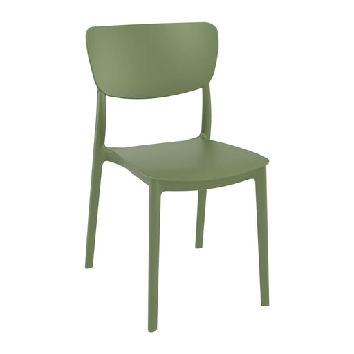 Stylish contemporary side chair
The MONNA side chair is available in three colours: olive green, white and dark grey, and is perfect for an array of settings, both indoor and outdoor. Manufactured from a single shot of polypropylene and reinforced with glass fibre, this chair won?t fade in bright sunshine, nor will it rot or mould in wet weather conditions ? In fact, little to no maintenance is required. 