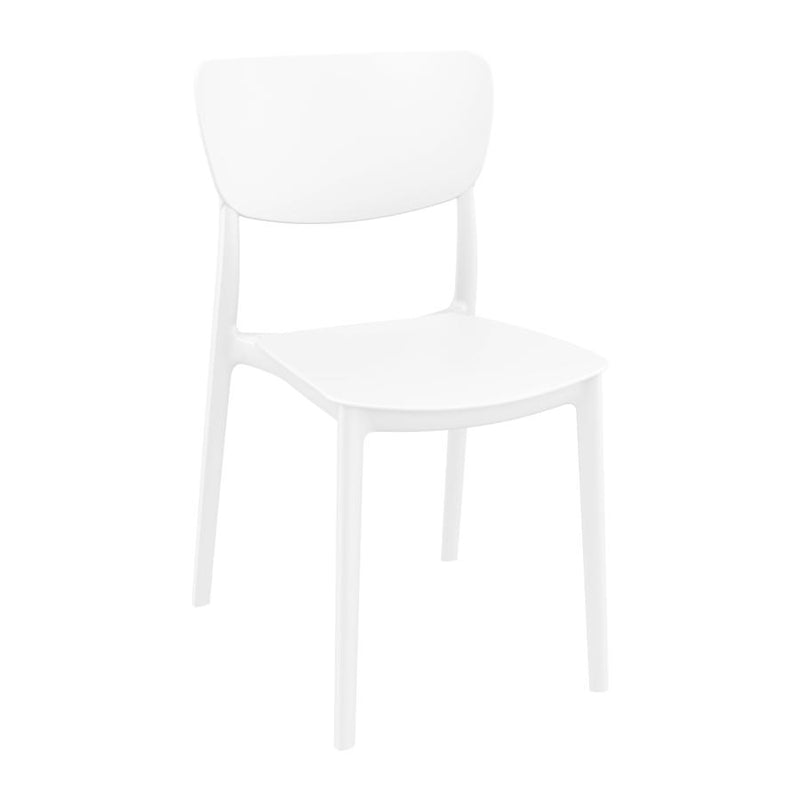 Stylish contemporary side chair
The MONNA side chair is available in three colours: olive green, white and dark grey, and is perfect for an array of settings, both indoor and outdoor. Manufactured from a single shot of polypropylene and reinforced with glass fibre, this chair won?t fade in bright sunshine, nor will it rot or mould in wet weather conditions ? In fact, little to no maintenance is required. 