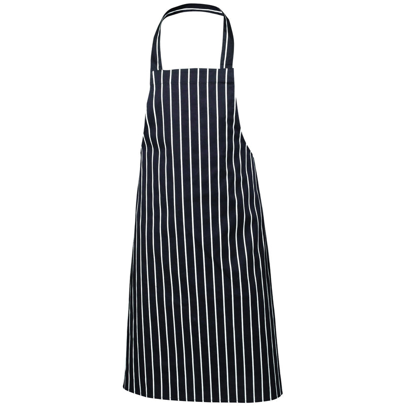Navy Butchers Stripe Bib Apron 70cm X 100cm