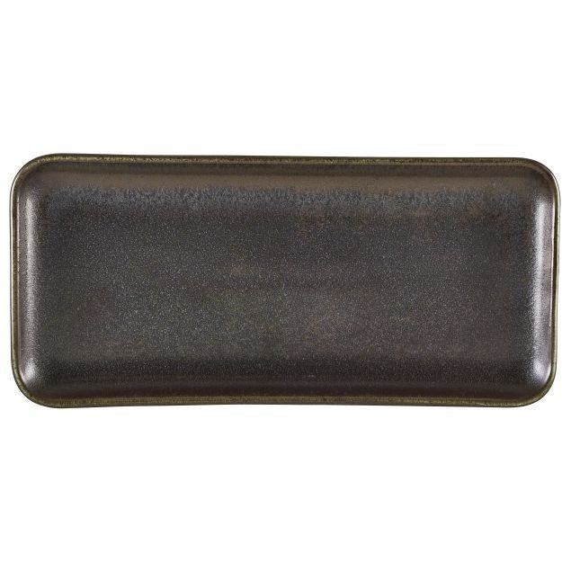 Terra Porcelain Black Narrow Rectangular Platter 27 x 12.5cm