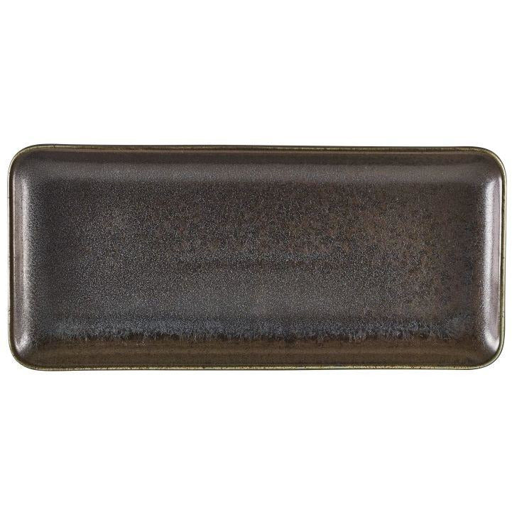 Terra Porcelain Black Narrow Rectangular Platter 30 x 14cm