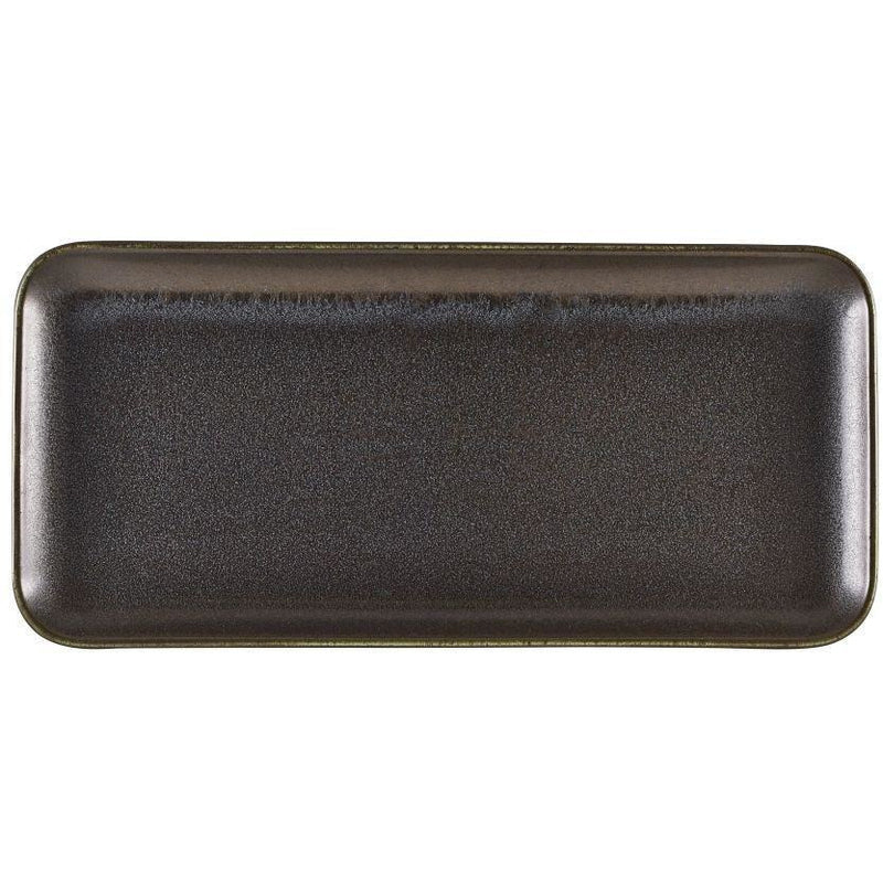 Terra Porcelain Black Narrow Rectangular Platter 36 x 16.5cm