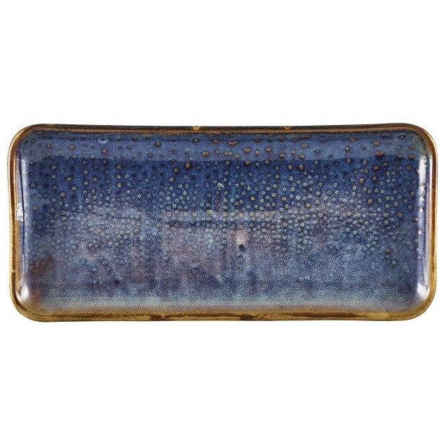 Terra Porcelain Aqua Blue Narrow Rectangular Platter 27 x 12.5cm