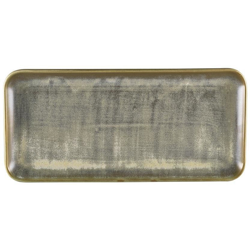 Terra Porcelain Matt Grey Narrow Rectangular Platter 36 x 16.5cm