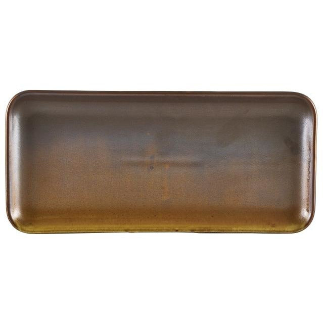Terra Porcelain Rustic Copper Narrow Rectangular Platter 27 x 12.5cm