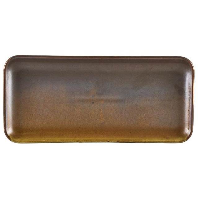 Terra Porcelain Rustic Copper Narrow Rectangular Platter 27 x 12.5cm