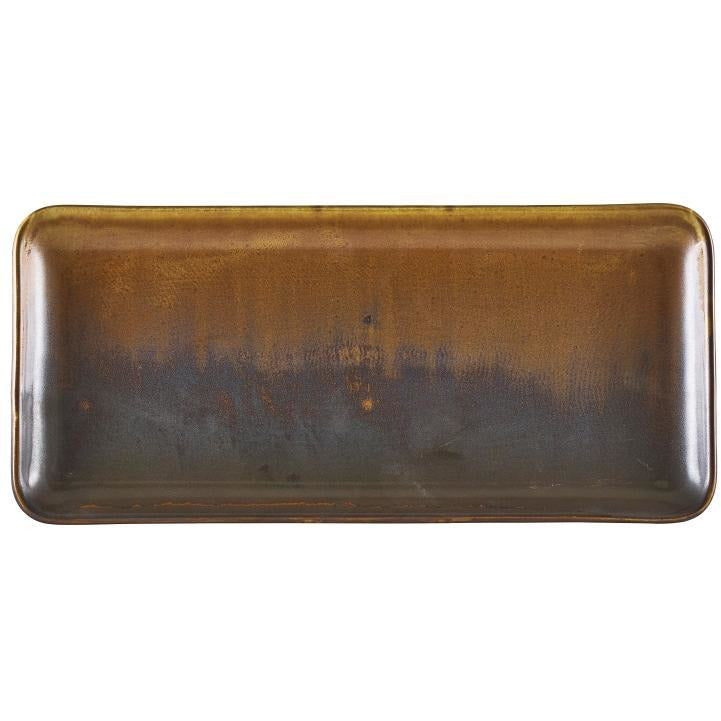 Terra Porcelain Rustic Copper Narrow Rectangular Platter 30 x 14cm