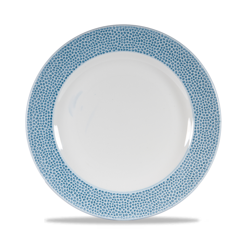 Isla Spinwash Ocean Blue  Footed Plate  10 7/8" Box 12