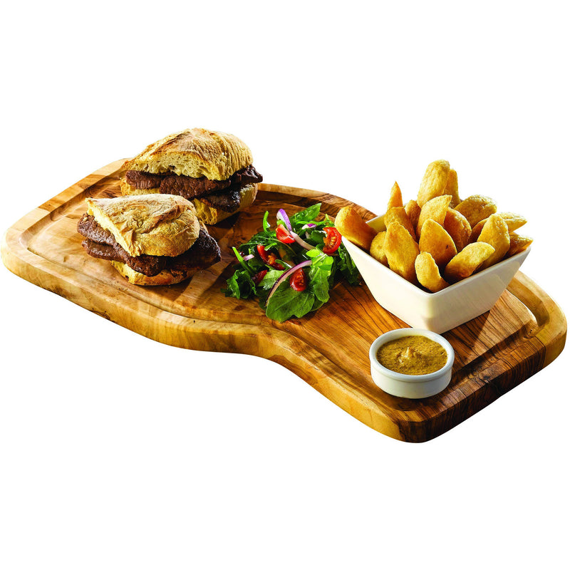 Olive Wood Serving Board W/ Groove 40 x 21cm+/-