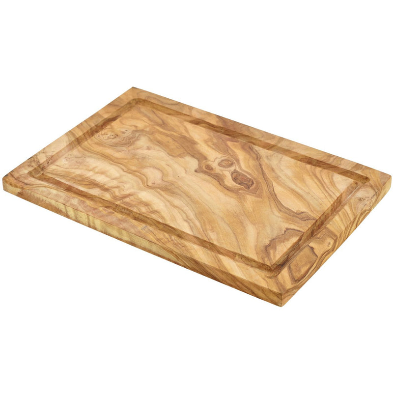 Olive Wood Serving Board W/ Groove 30 x 20cm+/-