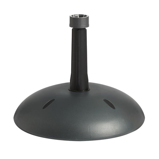 Concrete-filled plastic parasol base. Round model with plastic tube.