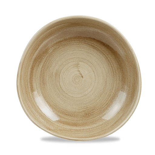 Stonecast Patina Antique Taupe Round Trace Bowl 9 7/8"  Box 12