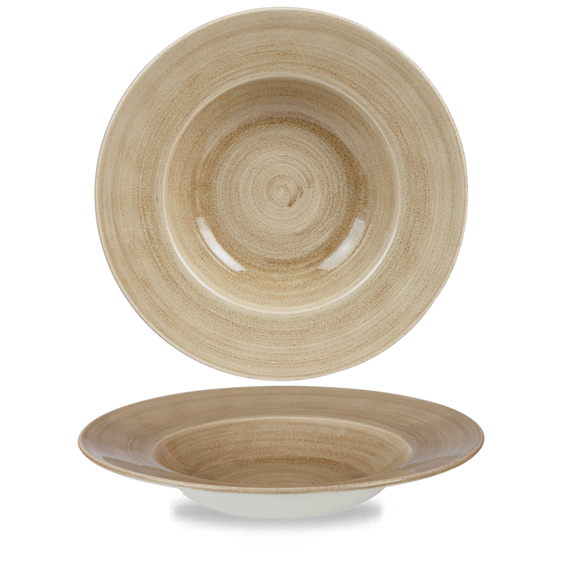 Stonecast Patina Antique Taupe Profile Wide Rim Bowl Large 11" Box 12