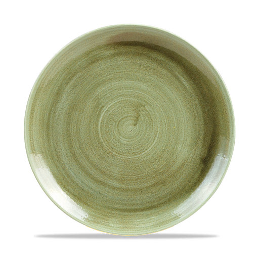 Stonecast Patina Burnished Green Evolve Coupe Plate 10.25" Box 12