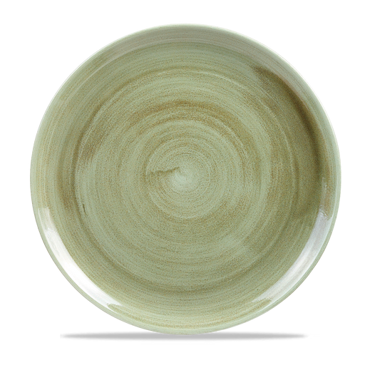 Stonecast Patina Burnished Green Evolve Coupe Plate 11.25" Box 12