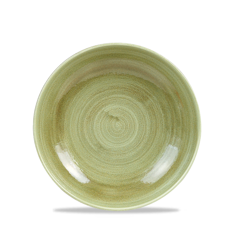 Stonecast Patina Burnished Green Evolve Coupe Bowl 7.25" Box 12