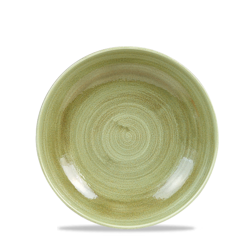 Stonecast Patina Burnished Green Evolve Coupe Bowl 7.25" Box 12