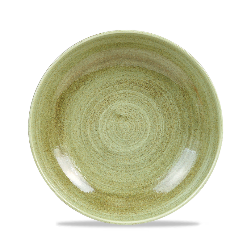 Stonecast Patina Burnished Green Evolve Coupe Bowl 9.75" Box 12