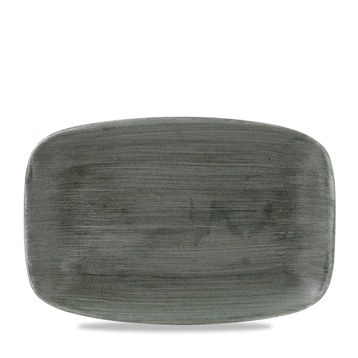 Stonecast Patina Burnished Green Oblong Chefs Plate 12 X 7 4/5" Box 6