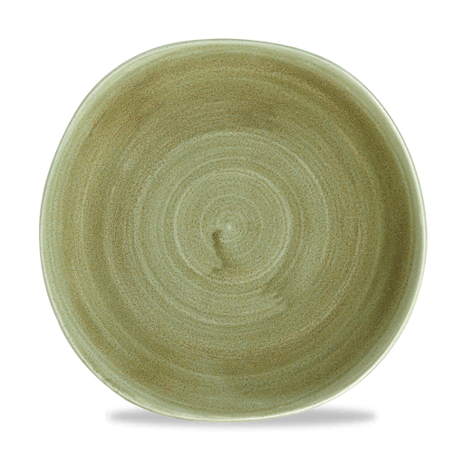 Stonecast Patina Burnished Green Round Trace Plate 10 3/8" Box 12