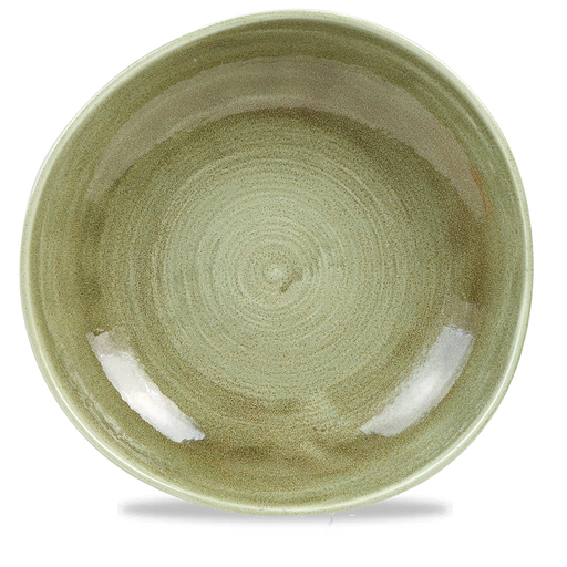 Stonecast Patina Burnished Green Round Trace Plate 11 1/4" Box 12