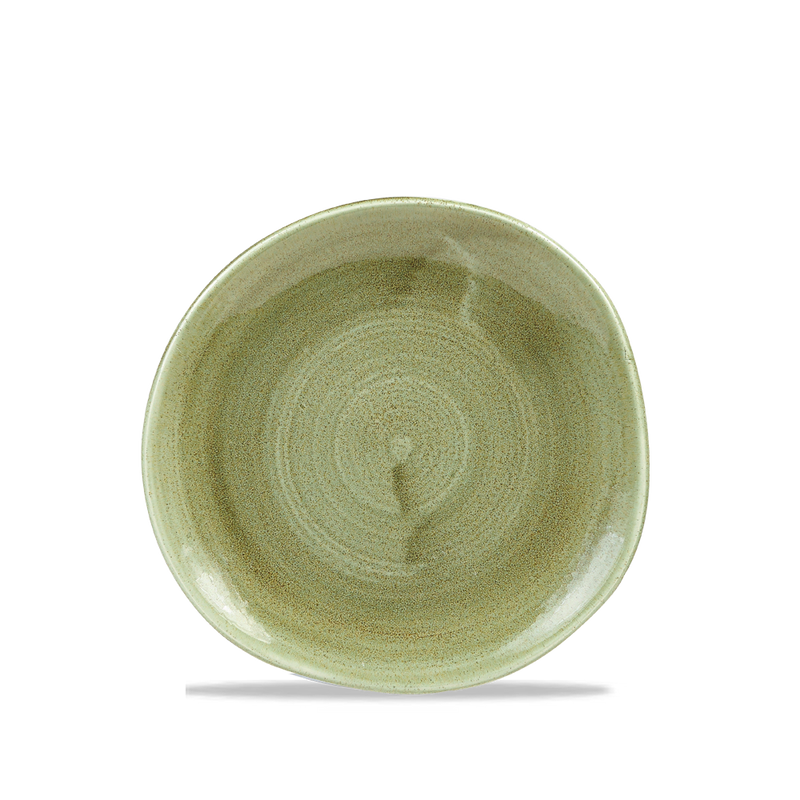 Stonecast Patina Burnished Green Round Trace Plate 7 1/4" Box 12