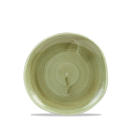 Stonecast Patina Burnished Green Round Trace Plate 7 1/4" Box 12