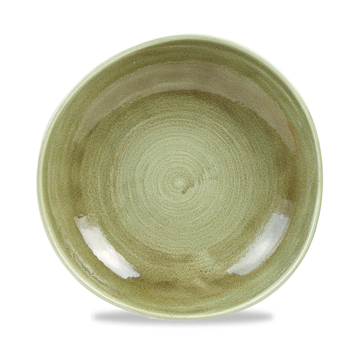 Stonecast Patina Burnished Green Round Trace Bowl 9 7/8"  Box 12