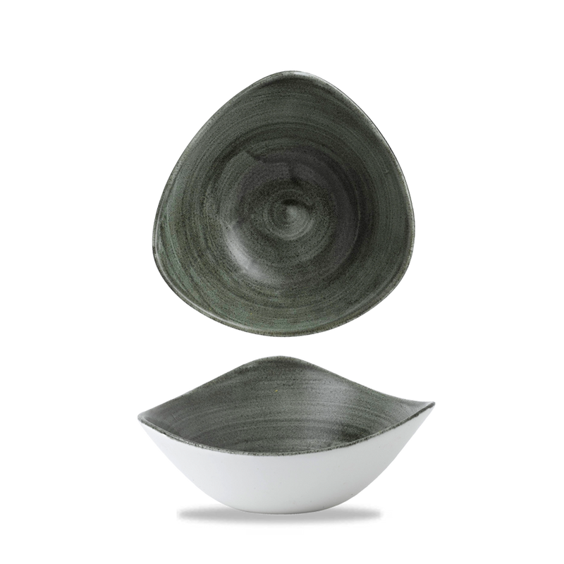 Stonecast Patina Burnished Green Lotus Bowl 7" Box 12