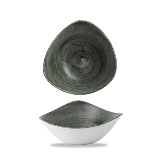 Stonecast Patina Burnished Green Lotus Bowl 7" Box 12