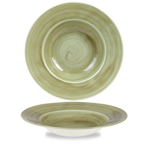 Stonecast Patina Burnished Green Profile Wide Rim Bowl Large 11" Box 12