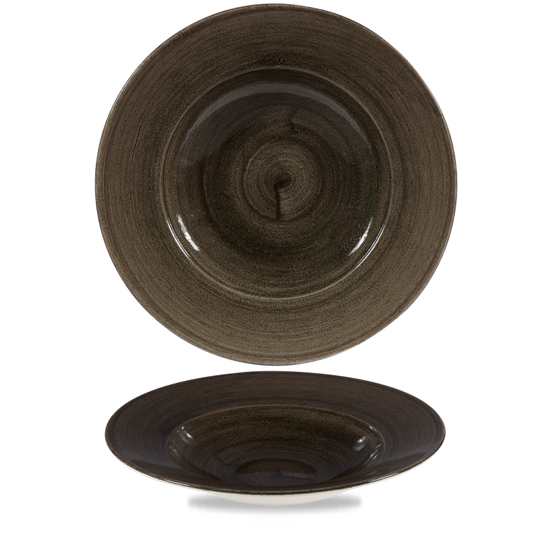 Stonecast Patina Iron Black Profile Wide Rim Bowl Large 11" Box 12