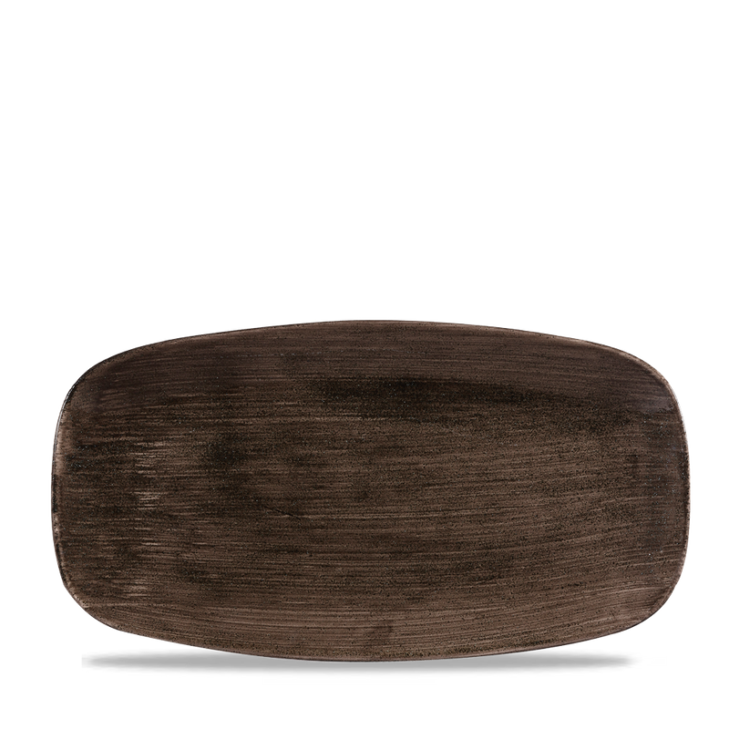 Stonecast Patina Iron Black  Chefs Oblong Plate 13 7/8X7 3/8" Box 6