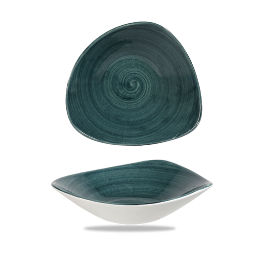 Stonecast Patina Rustic Teal Lotus Bowl 9.25" Box 12