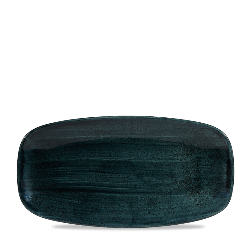 Stonecast Patina Rustic Teal  Chefs Oblong Plate 11 3/4X6" Box 12