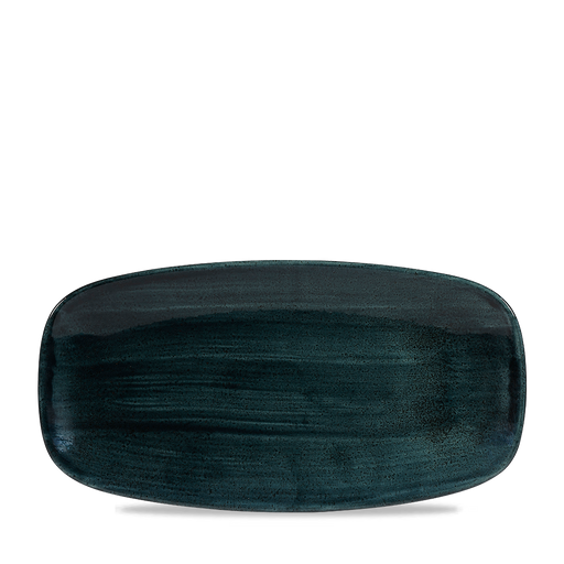 Stonecast Patina Rustic Teal  Chefs Oblong Plate 11 3/4X6" Box 12