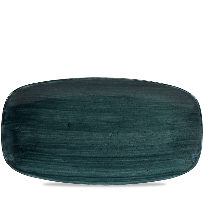 Stonecast Patina Rustic Teal  Chefs Oblong Plate 13 7/8X7 3/8" Box 6