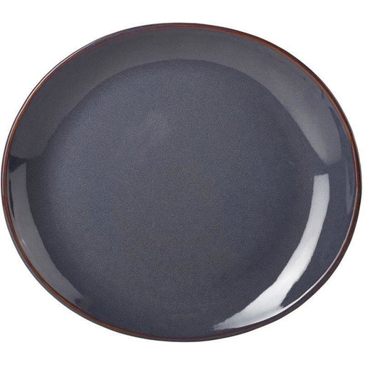 Terra Stoneware Rustic Blue Oval Plate 21x19cm
