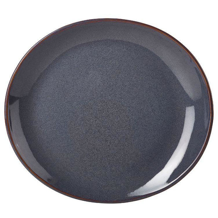 Terra Stoneware Rustic Blue Oval Plate 25x22cm