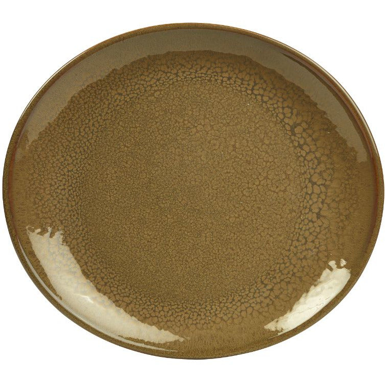 Terra Stoneware Rustic Brown Oval Plate 25x22cm