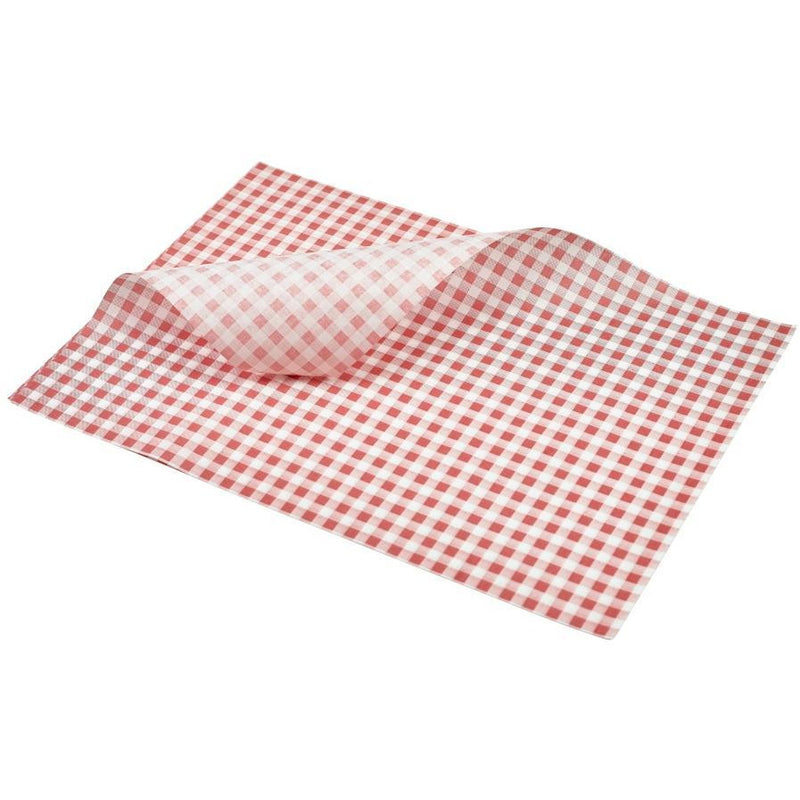 Greaseproof Paper Red Gingham Print 35 x 25cm