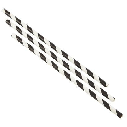 Paper Straws Black and White Stripes 14cm (500pcs)